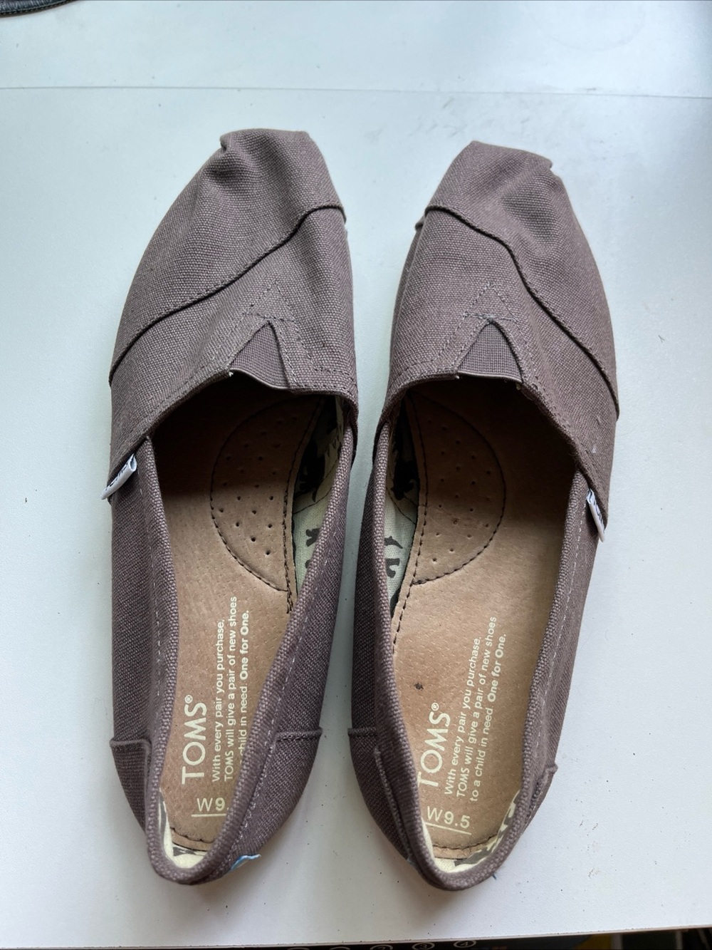 TOMS Brown Canvas Classic Slip-On Flats